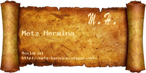 Metz Hermina névjegykártya